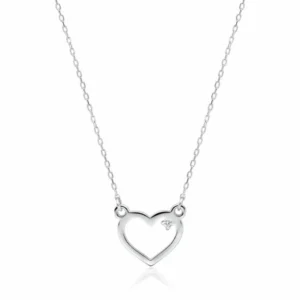 colier inima aur 14k cu diamante 0 005 ct 6905695