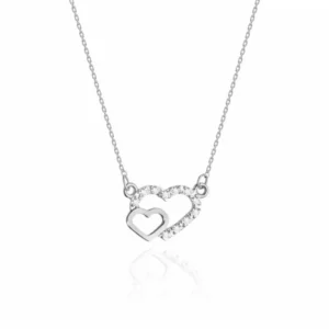 colier inimioare aur 14k cu diamante 0 06 ct 6905382