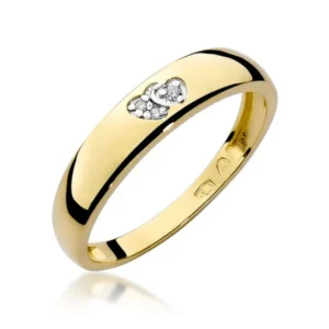 inel logodna diamant cu doua inimi