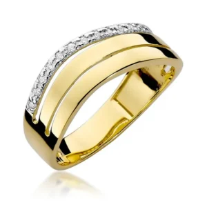 Inel Aur cu Diamant Clemence din aur galben de 14K, vedere din faţă