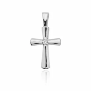 Cadouri personalizate de Sfânta Marie pentru Maria și Marin: bijuterii unice cu nume și simboluri 15 pandantiv cruce aur 14 k cu diamante 0 0145 ct 6905487