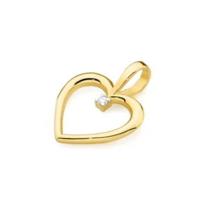 pandantiv inima aur cu diamant 0.005 ct