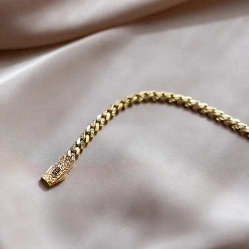Lanț Monaco Chain din aur 14K – 16,43g Fațetat, 45 cm, 6,5 mm