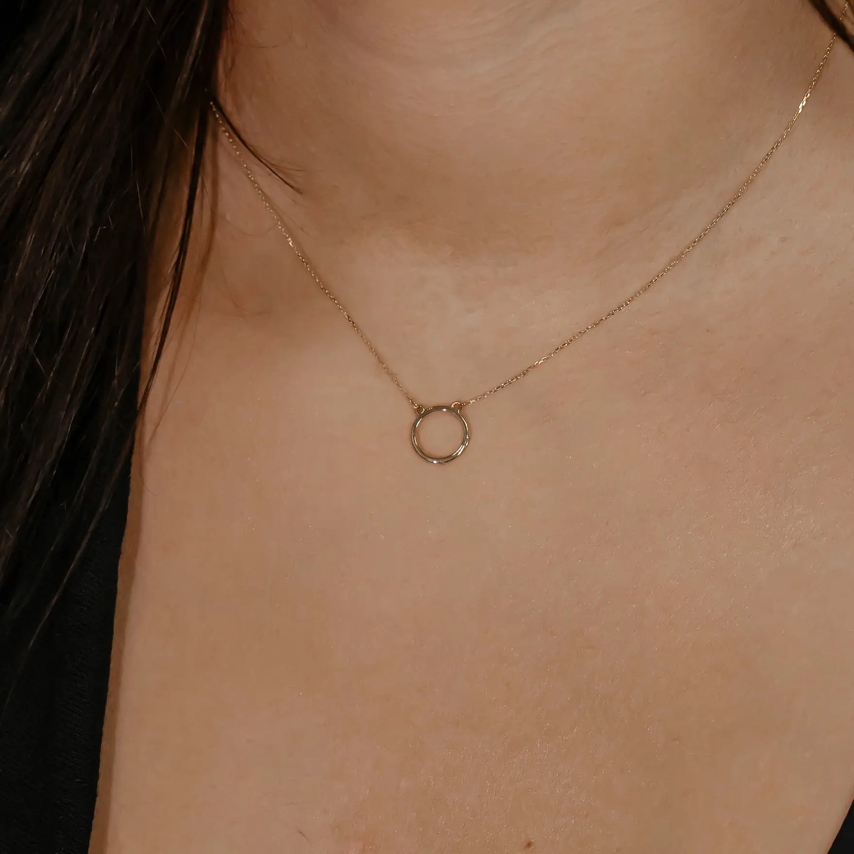 Lantisor Aur Dama cu Cerc Aur si Diamant 6 Lantisor Aur Dama cu Cerc Aur si Diamant - imagine 6