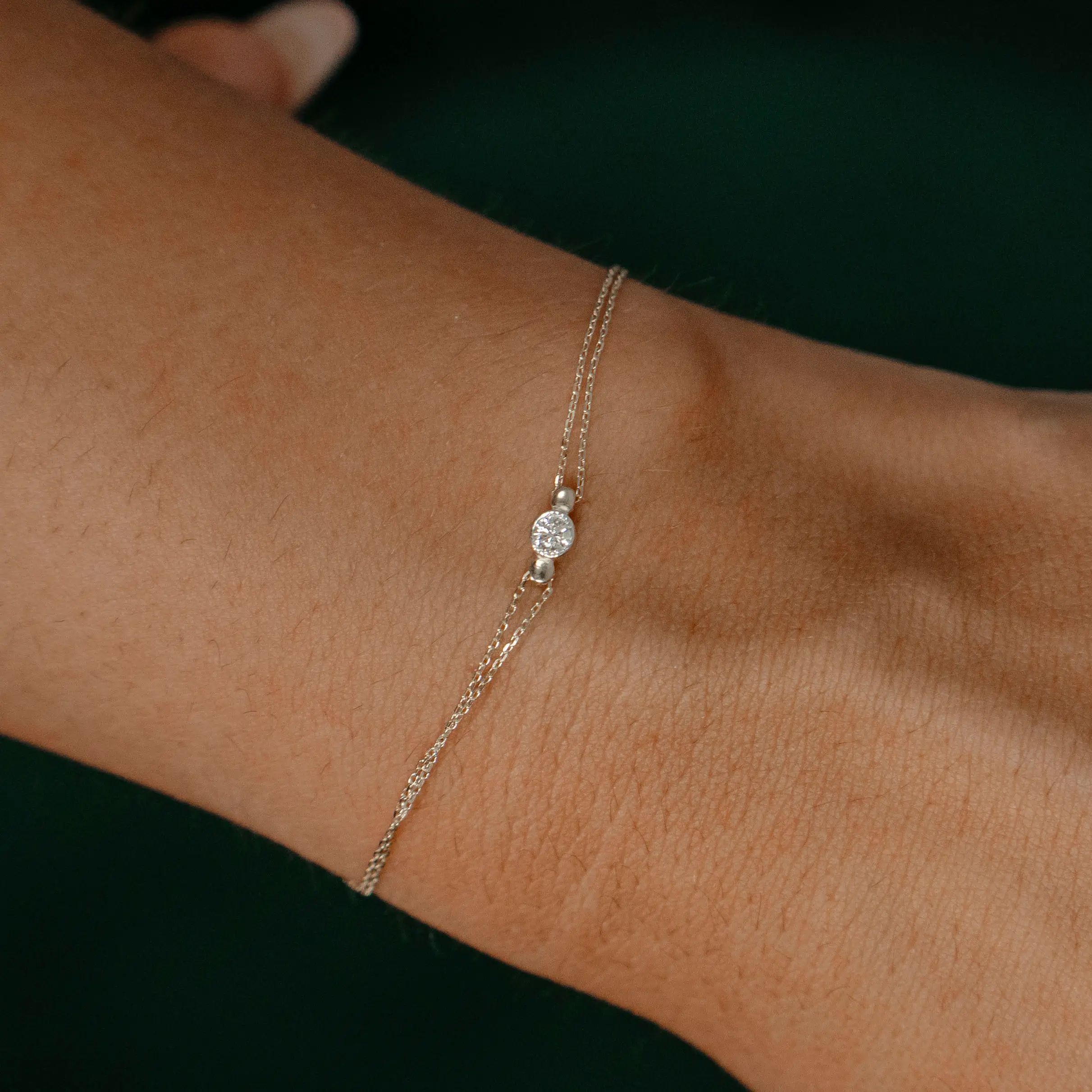 Bratara Aur Dubla 14 k cu Diamant 0.10 ct 5 Bratara Aur Dubla 14 k cu Diamant 0.10 ct - imagine 5