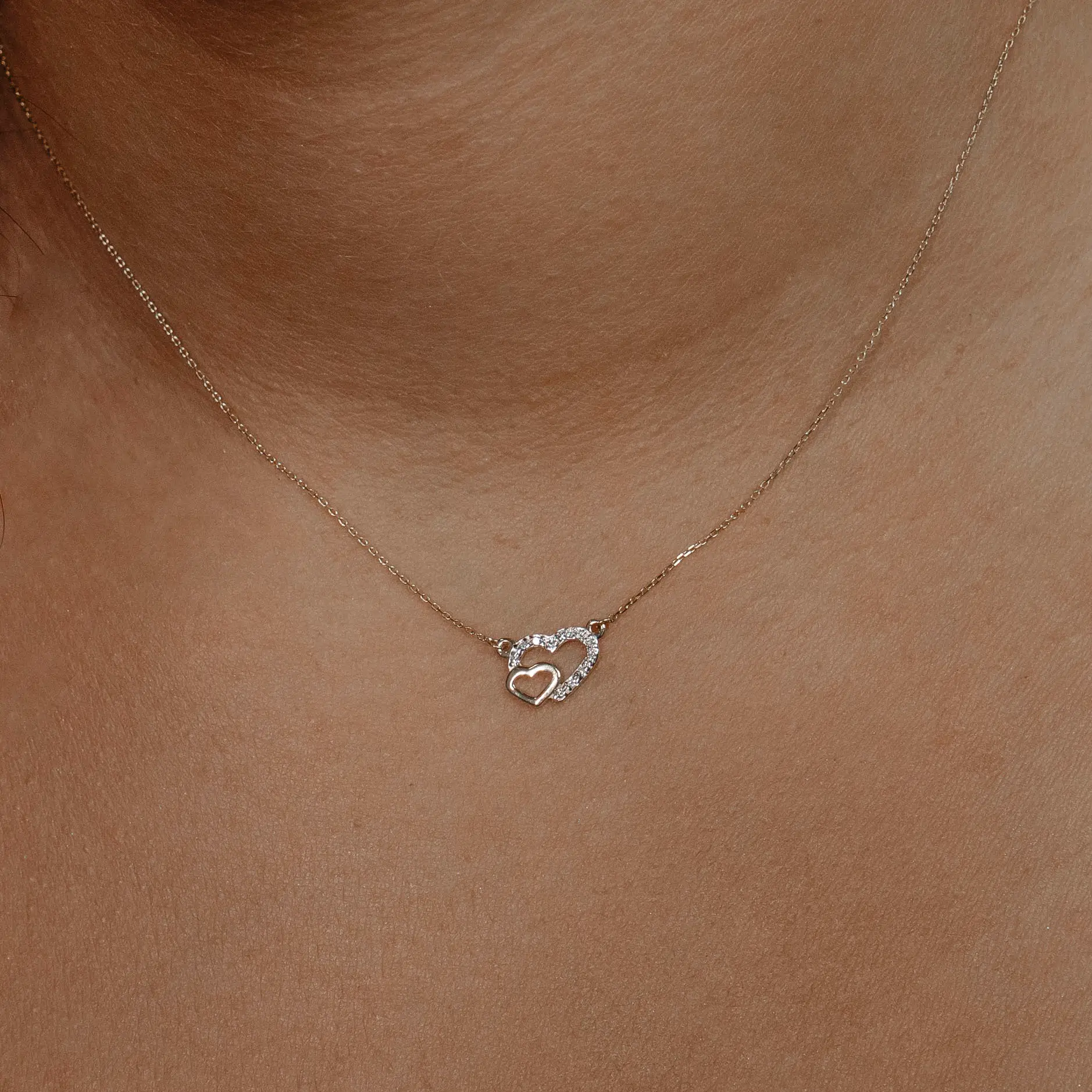 Colier Aur cu Inimi si Diamante 0.06 ct 5 Colier Aur cu Inimi si Diamante 0.06 ct - imagine 5