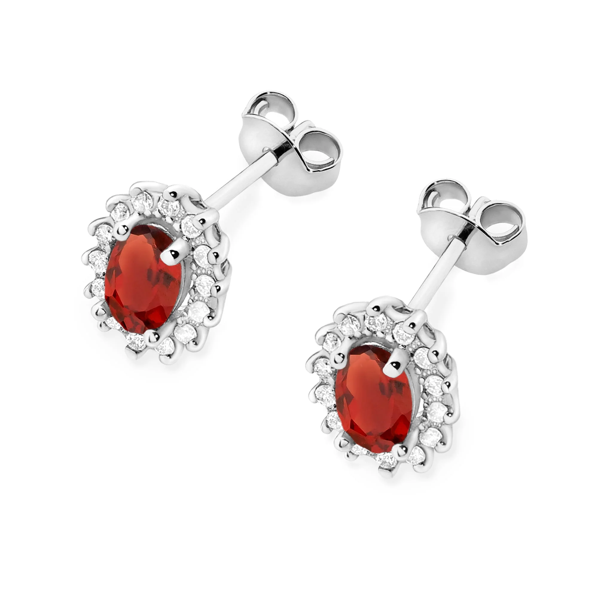 Cercei Aur cu Garnet si Diamante Lunara 5 Cercei Aur cu Garnet si Diamante Lunara - imagine 5