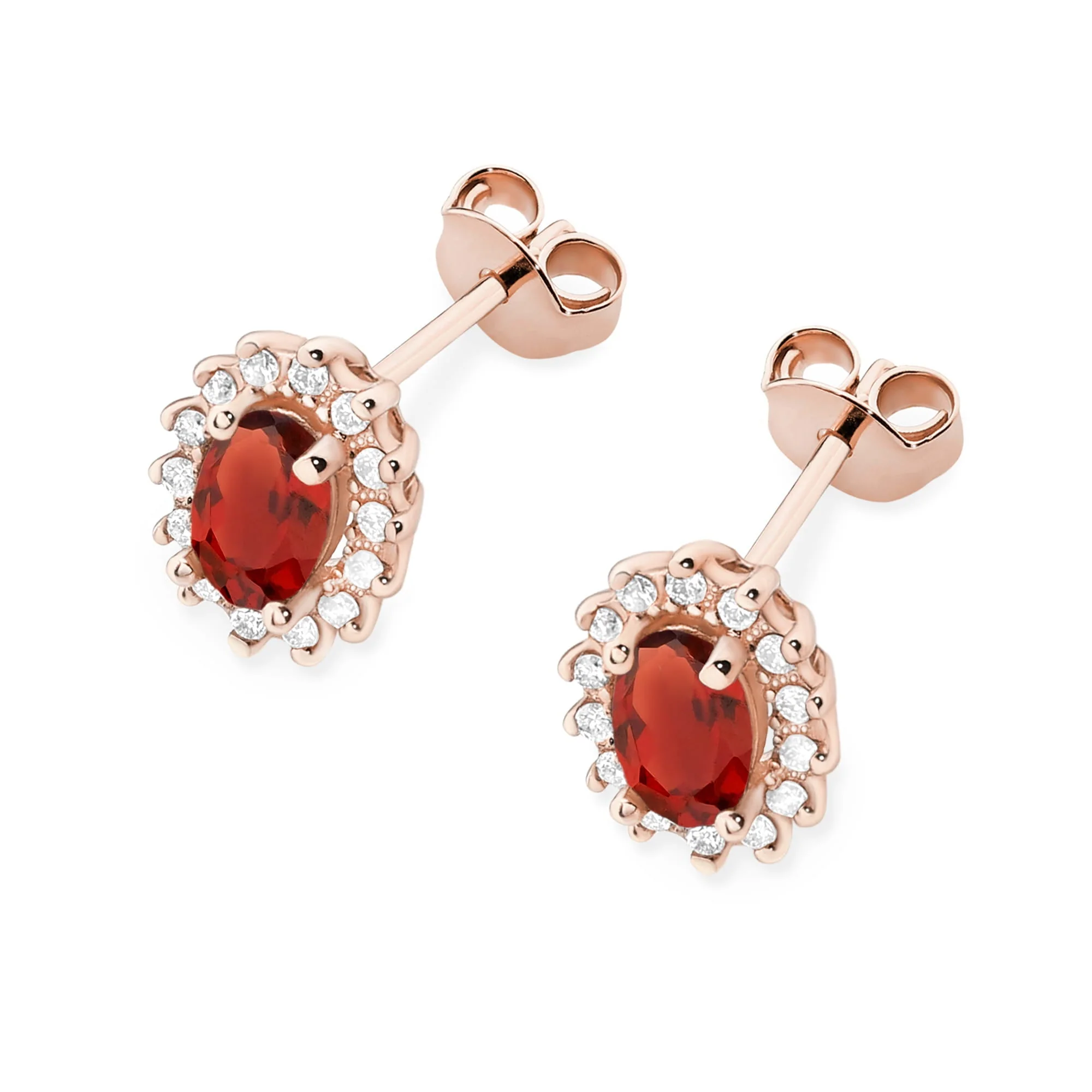 Cercei Aur cu Garnet si Diamante Lunara 8 Cercei Aur cu Garnet si Diamante Lunara - imagine 8