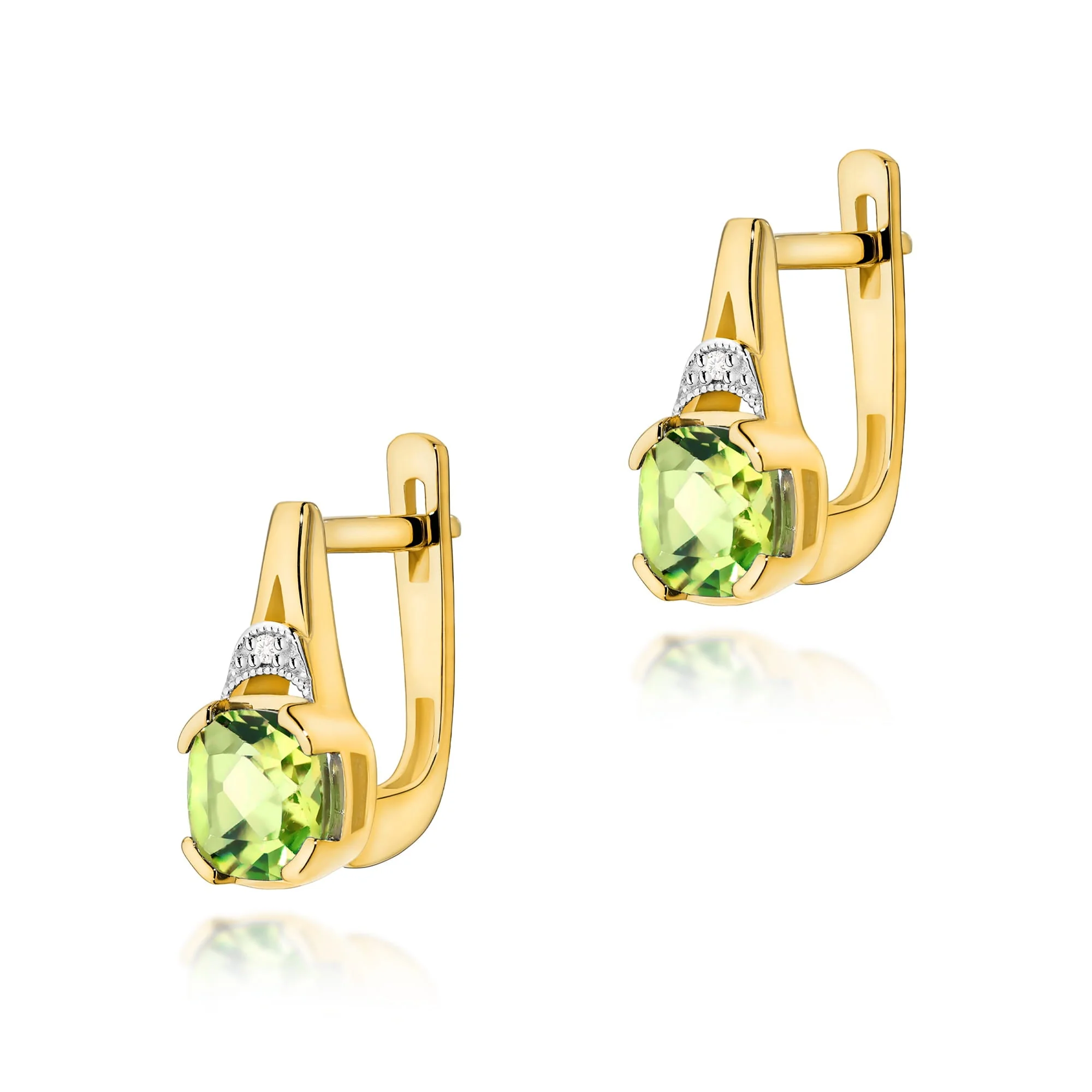 Cercei Aur cu Peridot si Diamante Marietta 1 Cercei Aur cu Peridot si Diamante Marietta