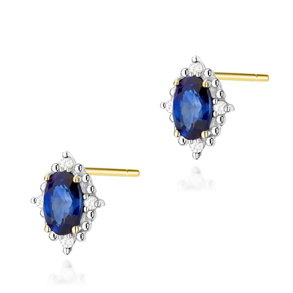 Cercei Aur cu Safir si Diamante Talia 5 Cercei Aur cu Safir si Diamante Talia - imagine 5