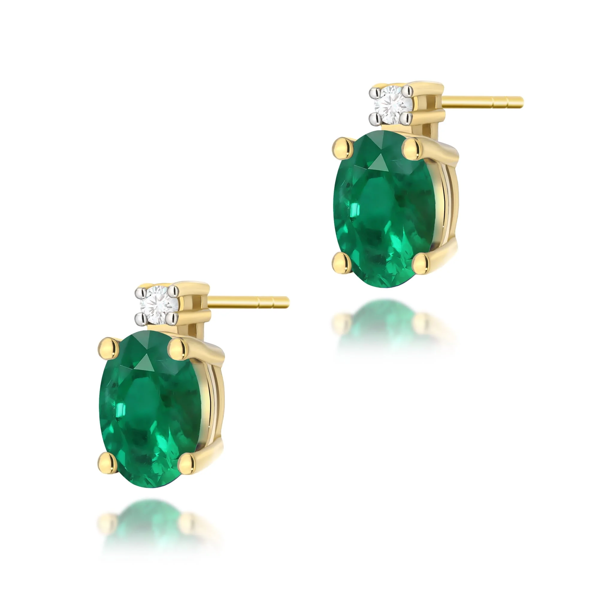 Cercei Aur cu Smarald si Diamant Lysiette 1 Cercei Aur cu Smarald si Diamant Lysiette