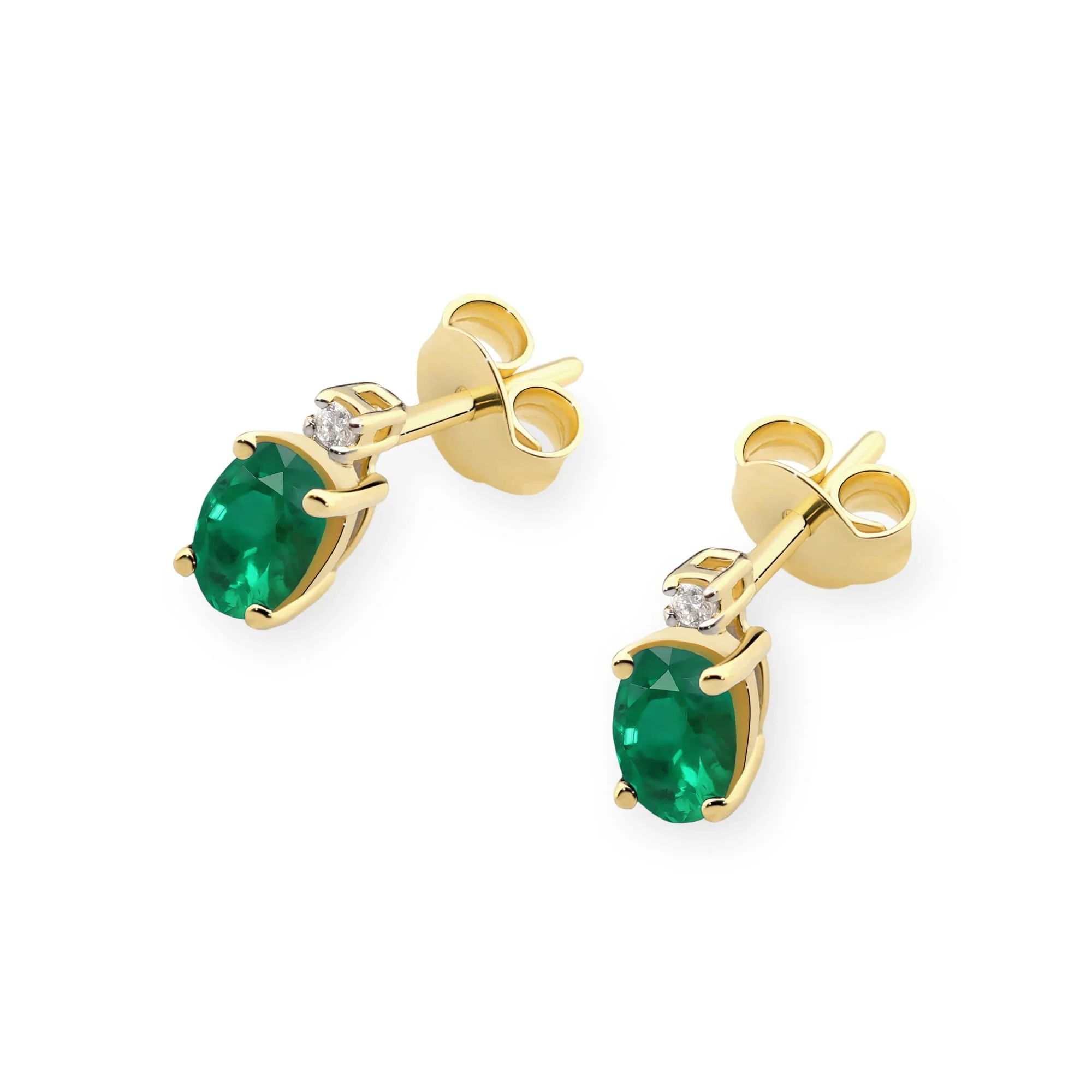 Cercei Aur cu Smarald si Diamant Lysiette 2 Cercei Aur cu Smarald si Diamant Lysiette - imagine 2