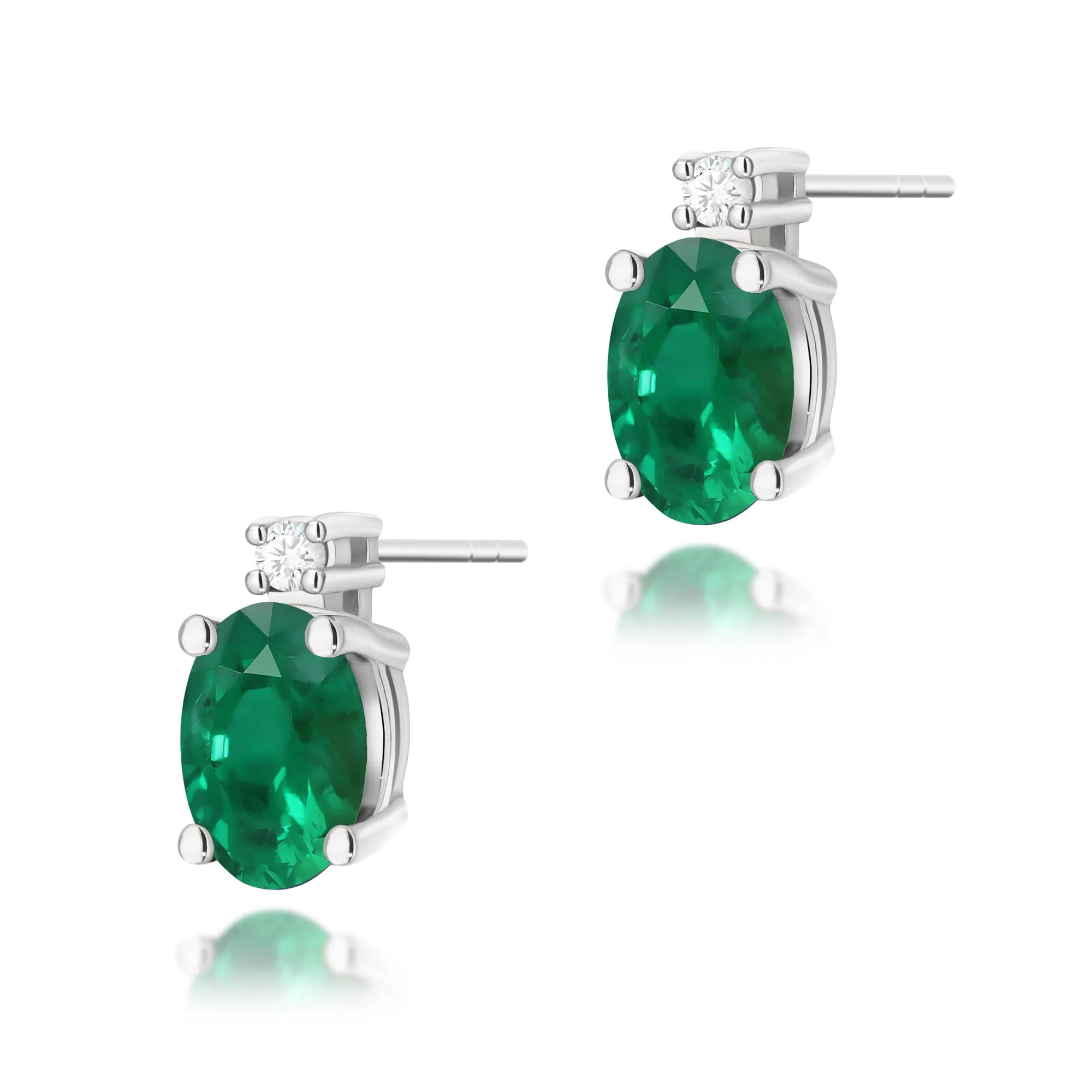 Cercei Aur cu Smarald si Diamant Lysiette 4 Cercei Aur cu Smarald si Diamant Lysiette - imagine 4