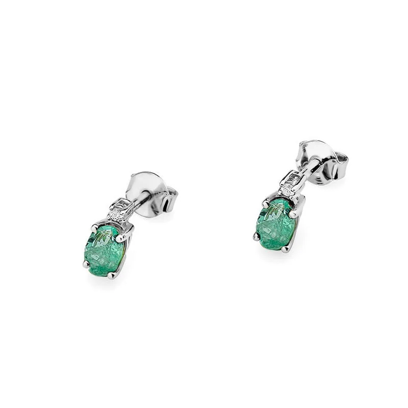 Cercei Aur cu Smarald si Diamant Lysiette 5 Cercei Aur cu Smarald si Diamant Lysiette - imagine 5