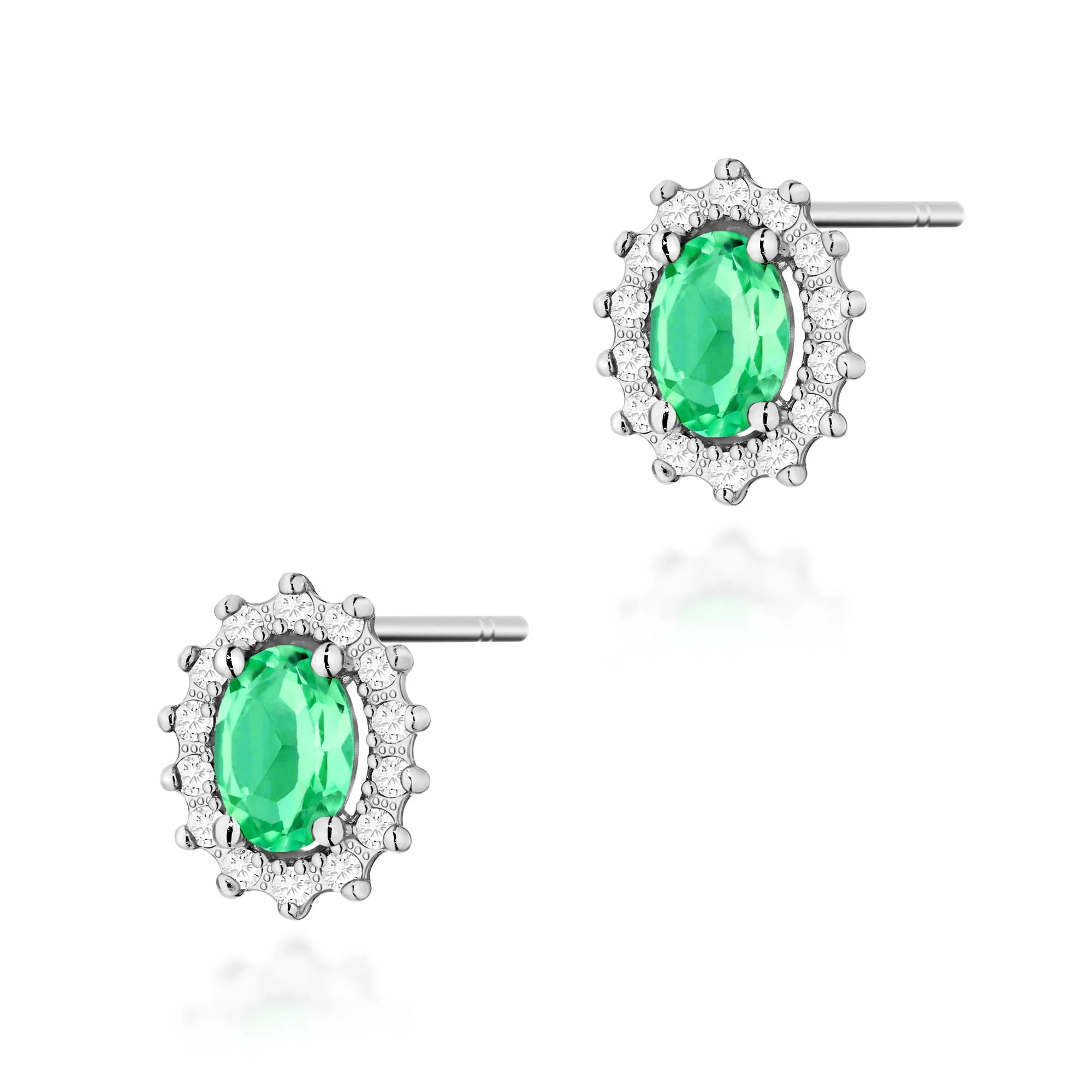 Cercei Aur cu Smarald si Diamante Vallia 4 Cercei Aur cu Smarald si Diamante Vallia - imagine 4