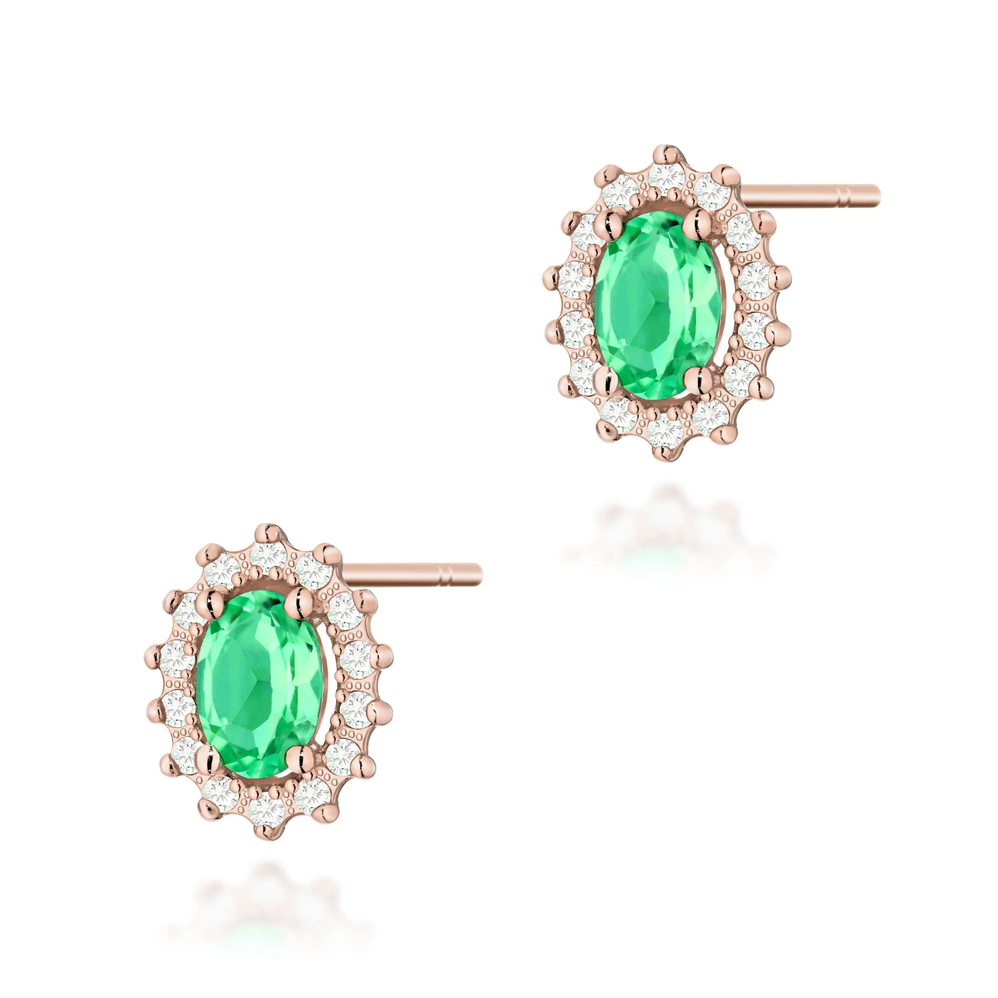 Cercei Aur cu Smarald si Diamante Vallia 5 Cercei Aur cu Smarald si Diamante Vallia - imagine 5