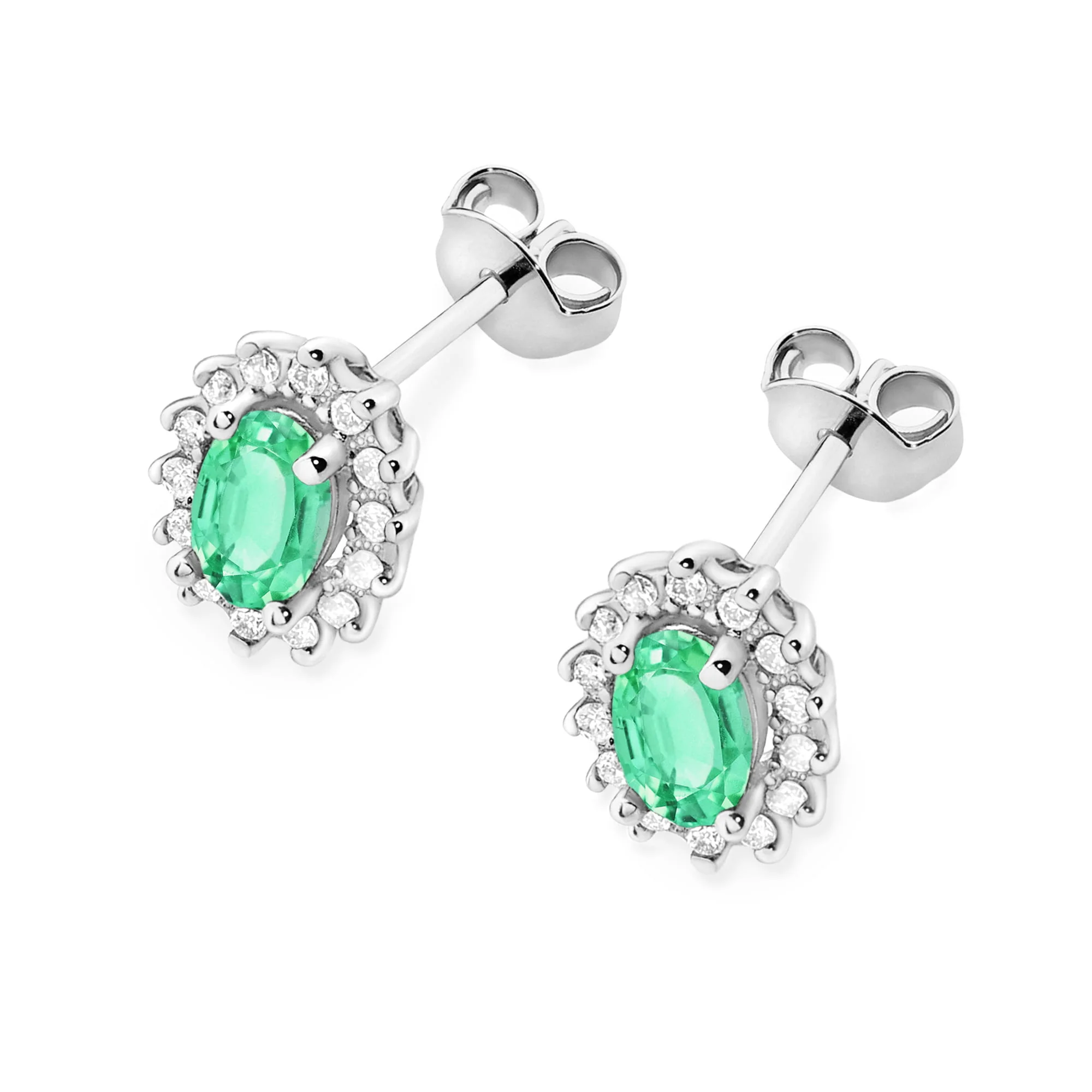 Cercei Aur cu Smarald si Diamante Vallia 6 Cercei Aur cu Smarald si Diamante Vallia - imagine 6