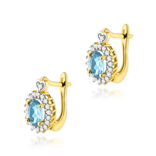 Cercei Aur cu Topaz Albastru si Diamante Eliella