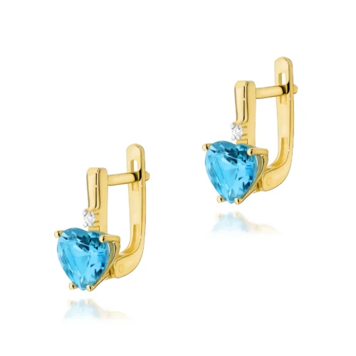 Cercei Aur cu Topaz si Diamant Isena