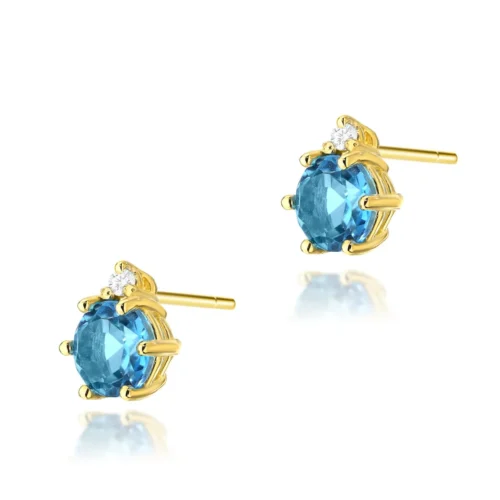 Cercei Aur cu Topaz si Diamant Lyslia