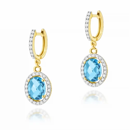 Cercei Aur cu Topaz si Diamante Anara