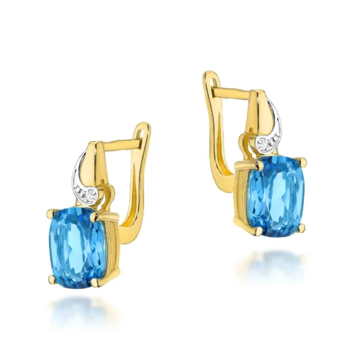 Cercei Aur cu Topaz si Diamante Luissa