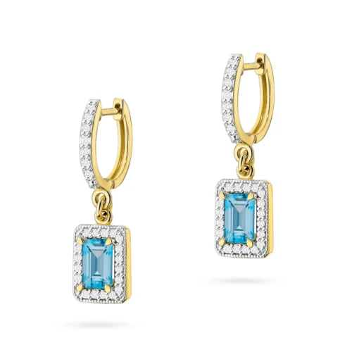 Cercei Aur cu Topaz si Diamante Marelle
