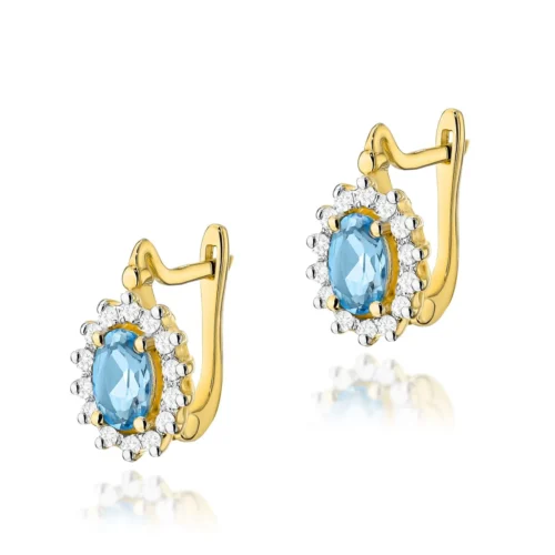 Cercei Aur cu Topaz si Diamante Vivette