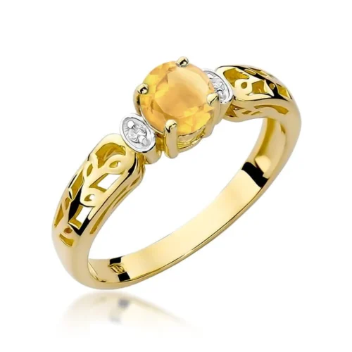 Inel Aur cu Citrin si Diamante Naturale Nadelle Serenade