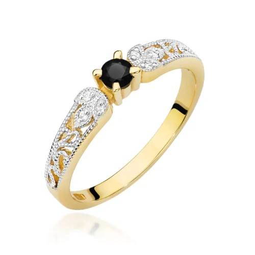 Inel Aur cu Diamant Negru Bellona