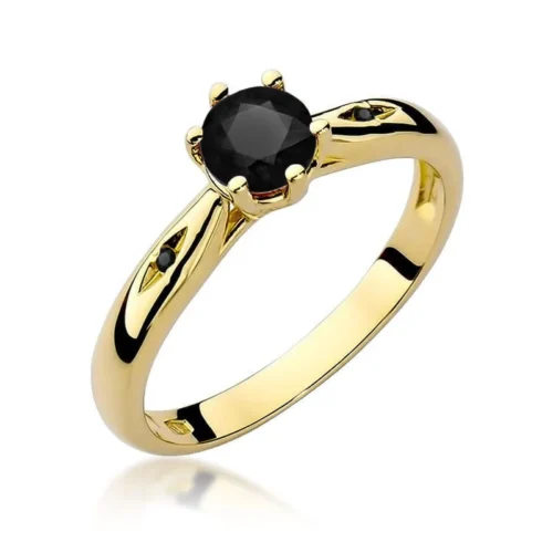 Inel Aur cu Diamant Negru Rabella