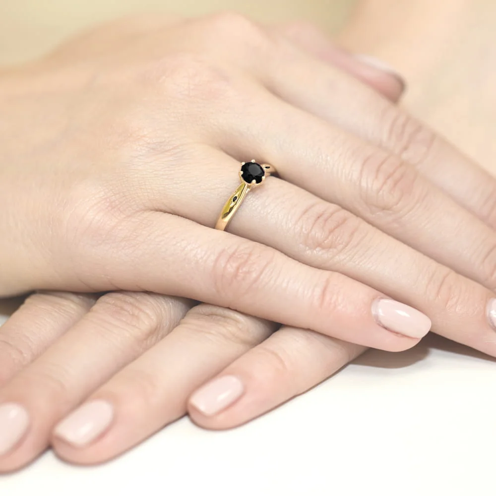 Inel Aur cu Diamant Negru Rabella 4 Inel Aur cu Diamant Negru Rabella - imagine 4