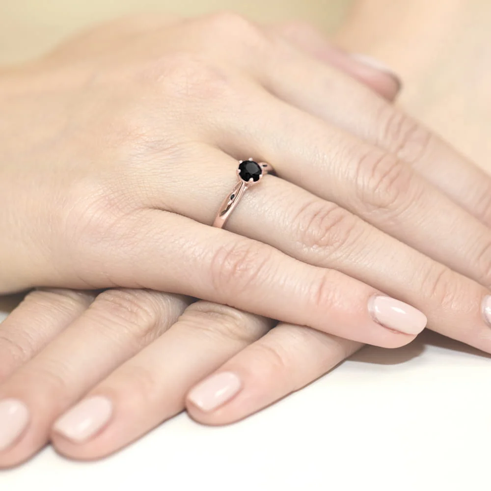 Inel Aur cu Diamant Negru Rabella 8 Inel Aur cu Diamant Negru Rabella - imagine 8