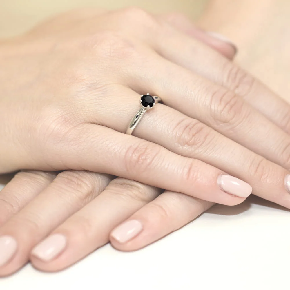 Inel Aur cu Diamant Negru Rabella 12 Inel Aur cu Diamant Negru Rabella - imagine 12