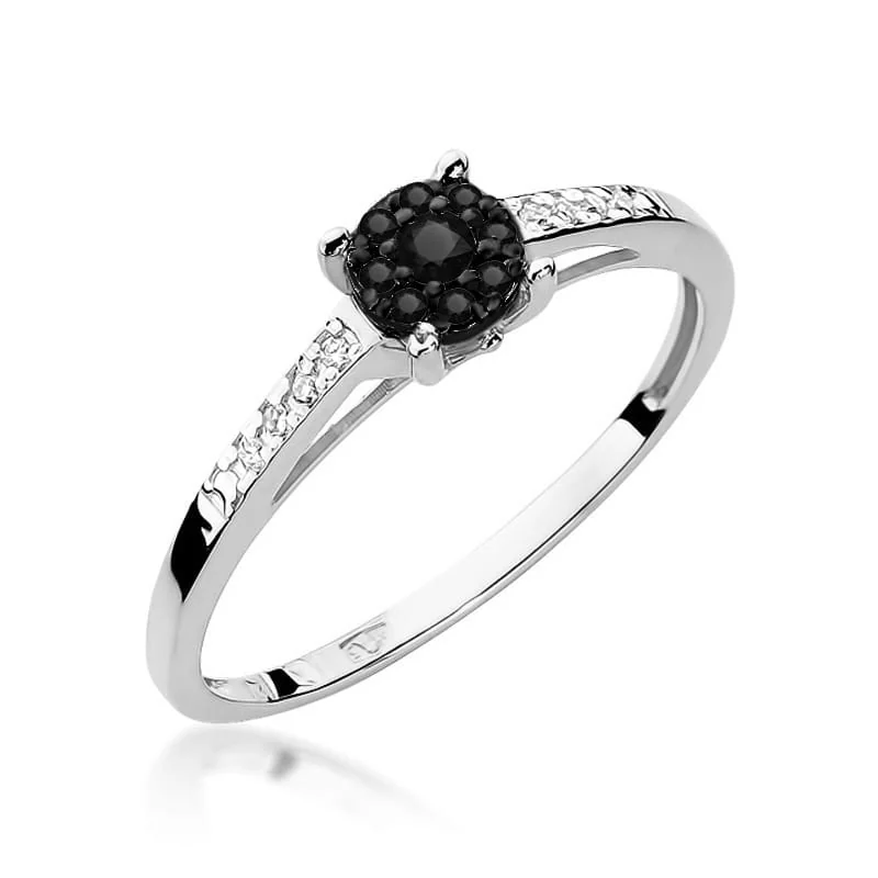 Inel Aur cu Diamant Negru si Diamante Incolore Ladelle Divine - imagine 4