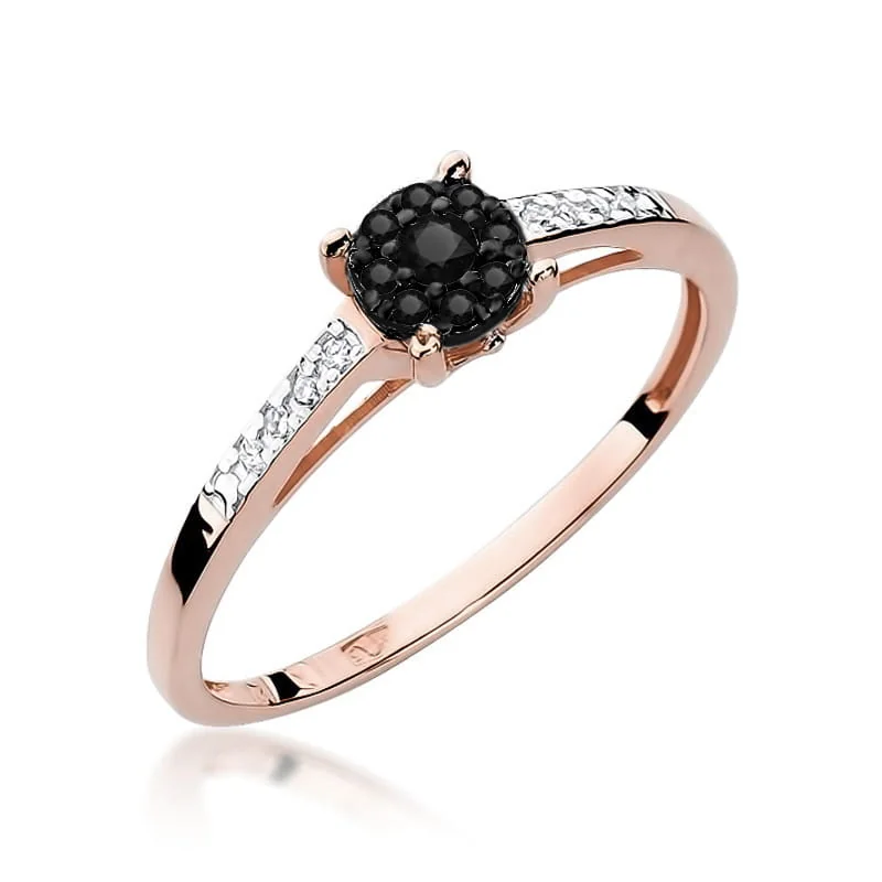 Inel Aur cu Diamant Negru si Diamante Incolore Ladelle Divine - imagine 7