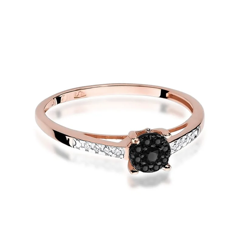 Inel Aur cu Diamant Negru si Diamante Incolore Ladelle Divine - imagine 8