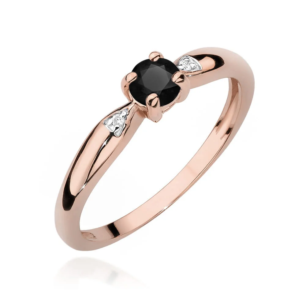 Inel Aur cu Diamant Negru si Diamante Incolore Naturale Belmara Serenade - imagine 9