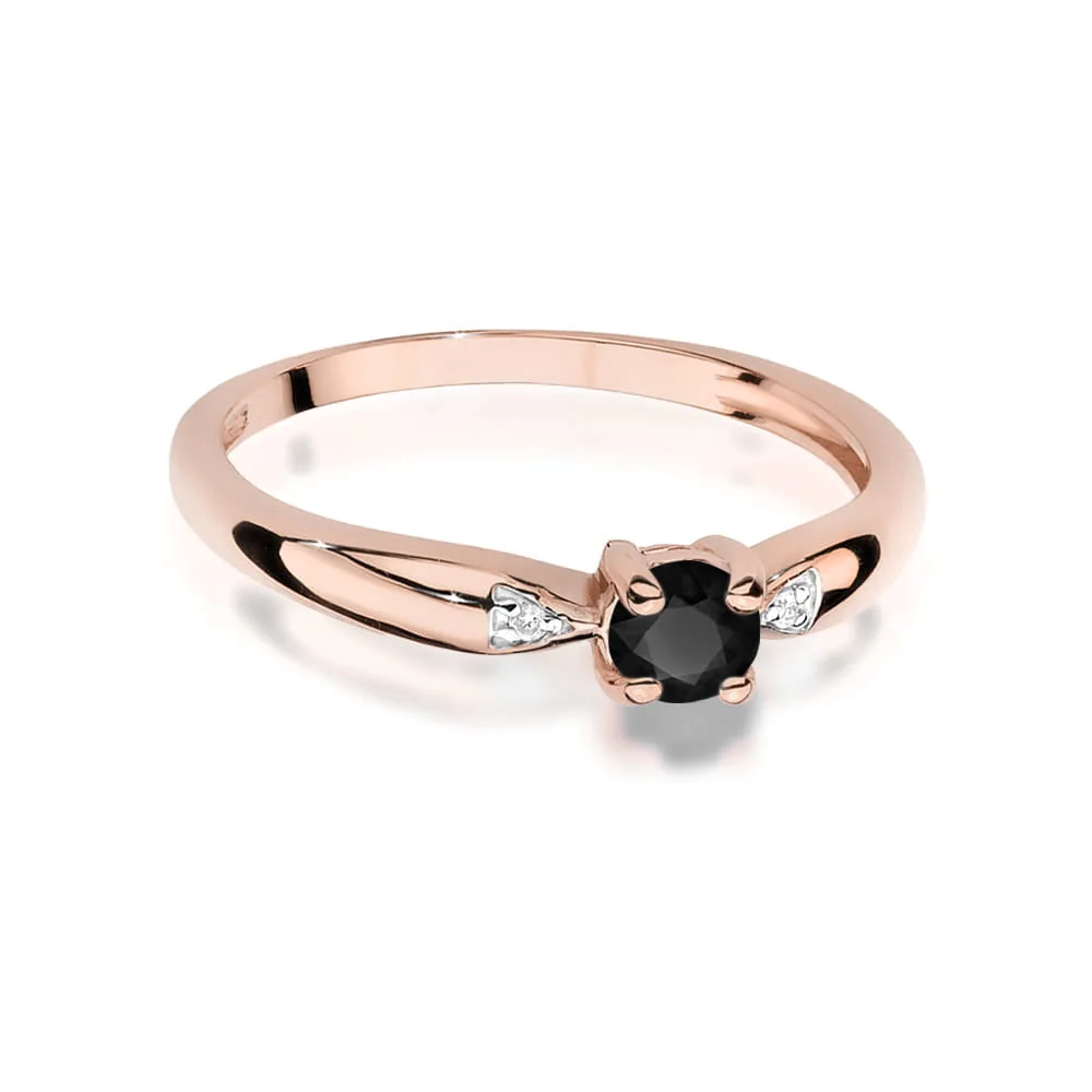 Inel Aur cu Diamant Negru si Diamante Incolore Naturale Belmara Serenade - imagine 10