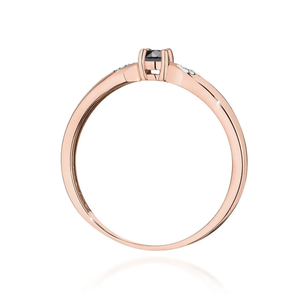 Inel Aur cu Diamant Negru si Diamante Incolore Naturale Belmara Serenade - imagine 11