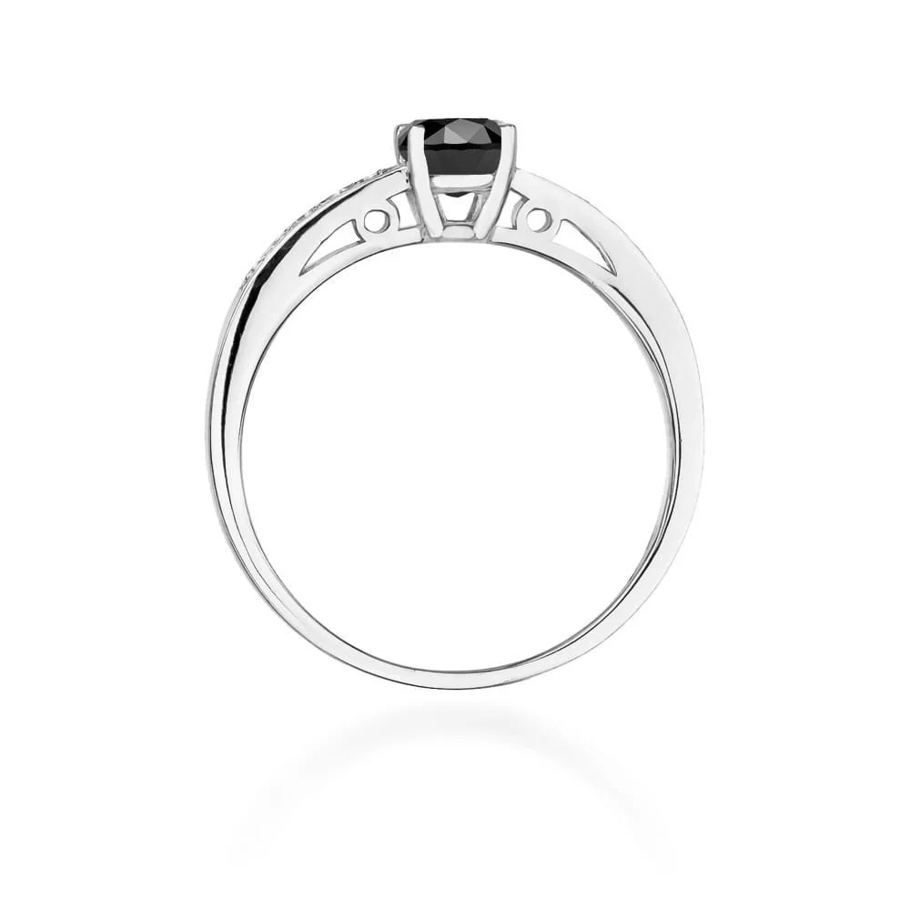 Inel Aur cu Diamant Negru si Diamante Laterale Tabella Opal - imagine 11