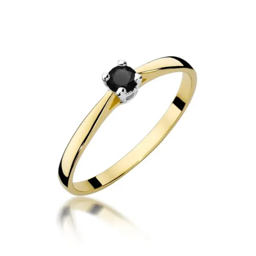 Inel Aur cu Diamante Negre Rarosa