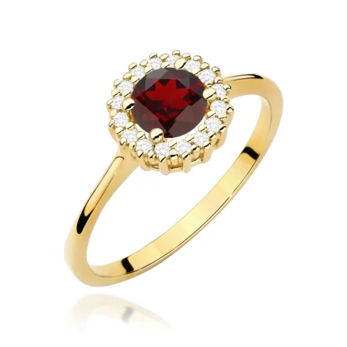 Inel Aur cu Garnet si Diamante Naturale Lareine