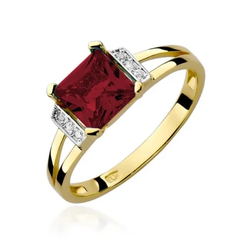 Inel Aur cu Garnet si Diamante Senella