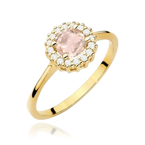 Inel Aur cu Morganit si Diamante Naturale Gicia