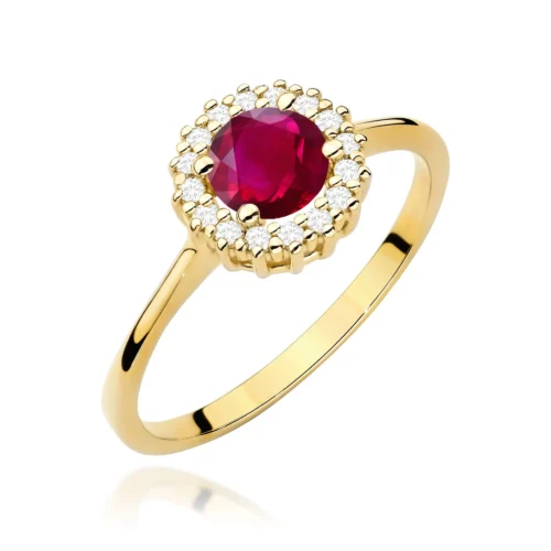 Inel Aur cu Rubin si Diamante Naturale Jodelle