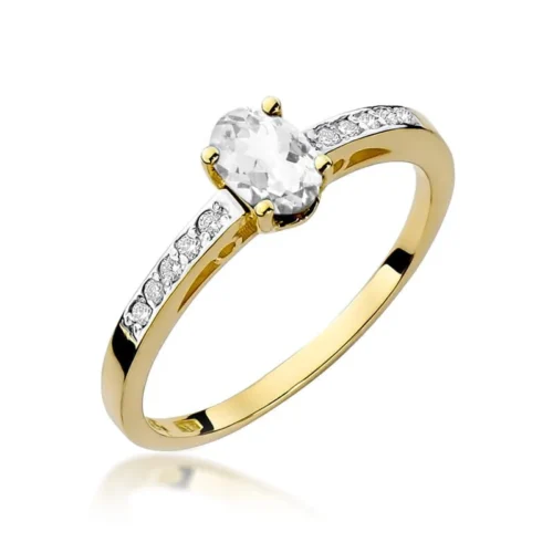 Inel Aur cu Safir Alb si Diamante Naturale Marosa