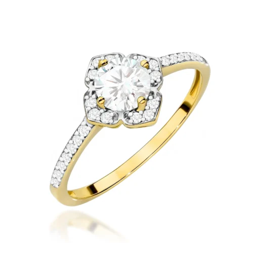 Inel Aur cu Safir Alb si Diamante Naturale Nabella