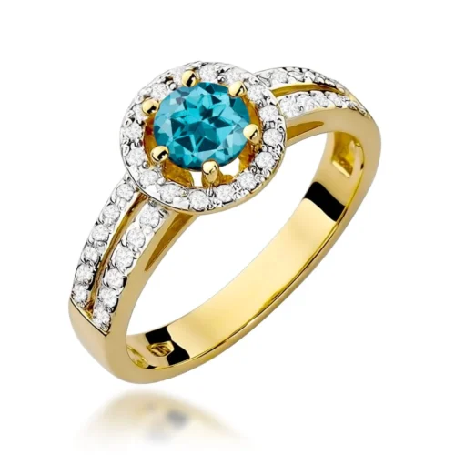 Inel Aur cu Topaz London Blue Maselle