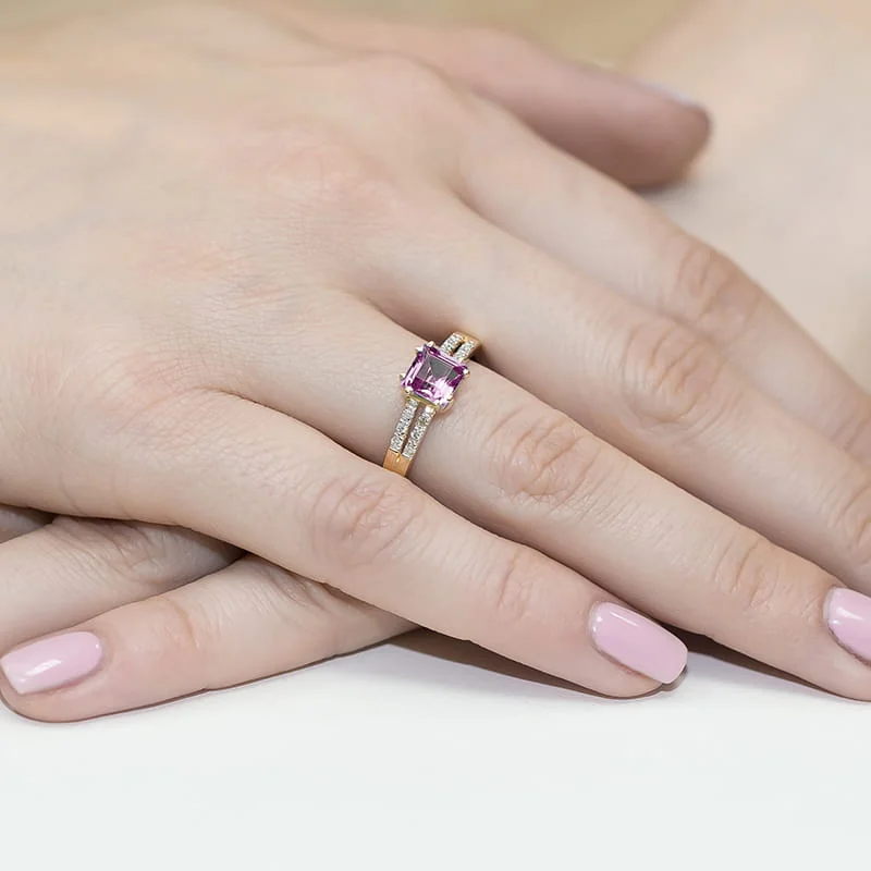 Inel Aur cu Topaz Roz Belselle 4 Inel Aur cu Topaz Roz Belselle - imagine 4